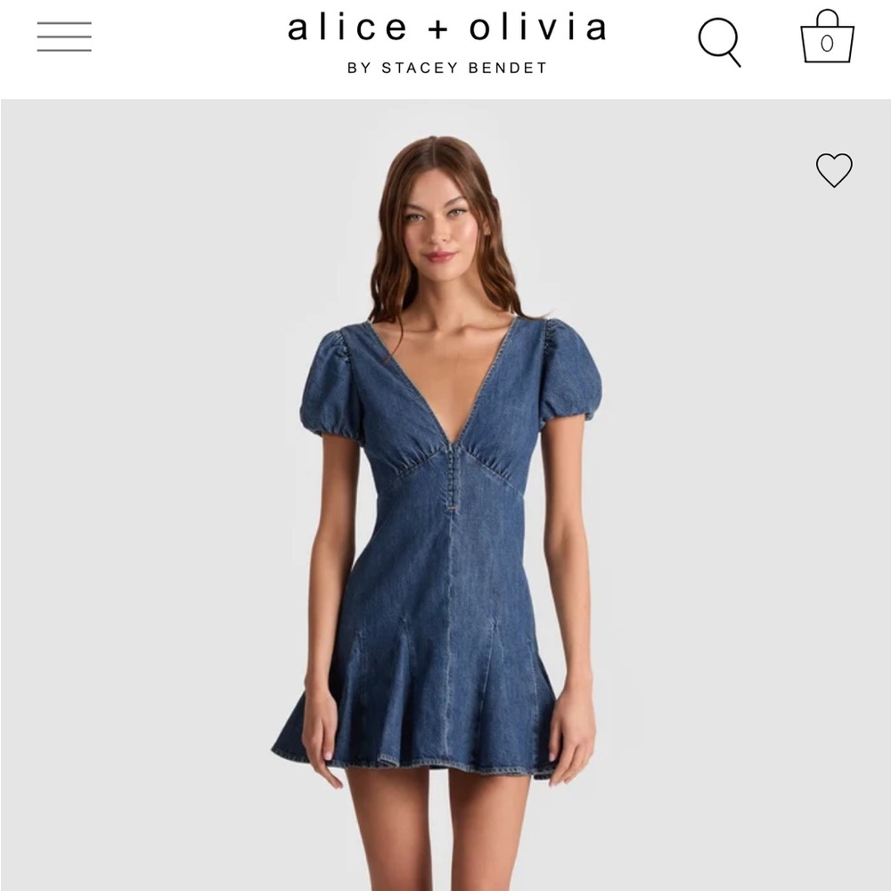 Alice + Olivia Fara Denim Mini Dress
